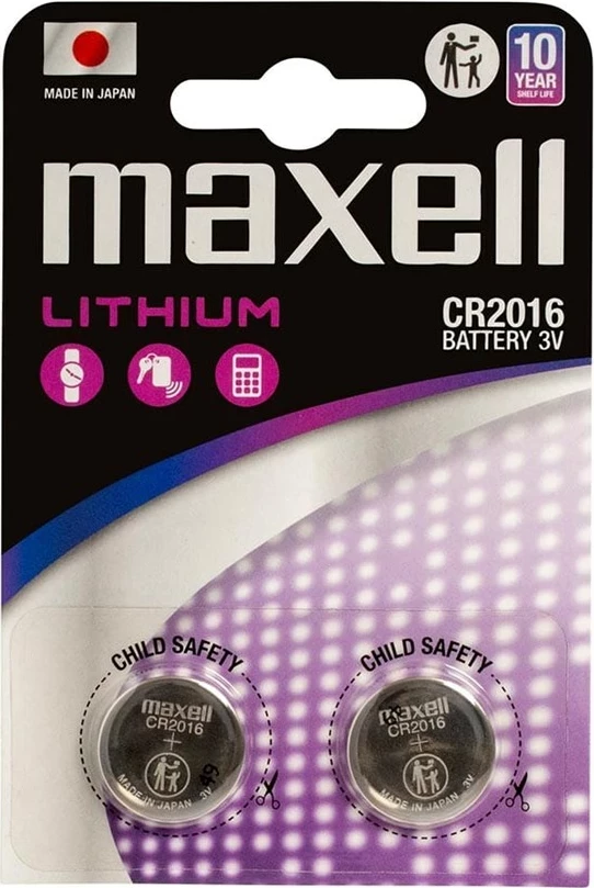 Bateri litium Maxell CR2016, 3V, 2 copë, argjend