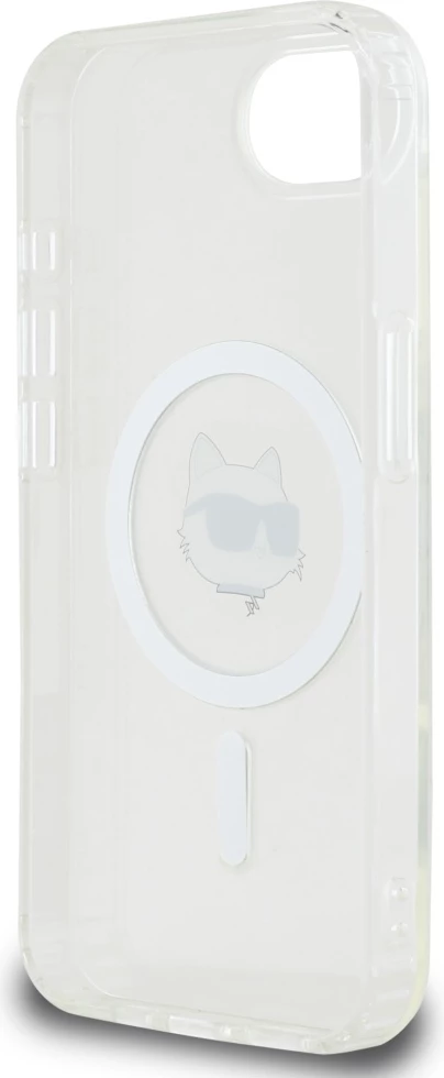 Mbështjellës Karl Lagerfeld IML Metal Choupette Head MagSafe për iPhone 16e, Bardhë
