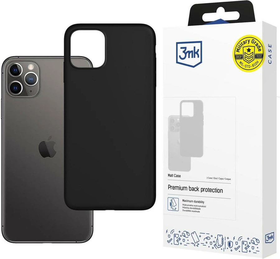 Mbështjellës 3mk Matt Case për iPhone 11 Pro Max, i zi