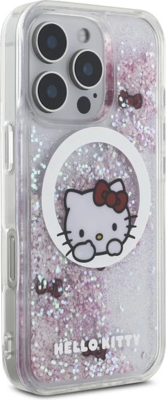Mbështjellës Hello Kitty Liquid Glitter Sweet Kitty Bows MagSafe për iPhone 16 Pro Max, Bardhë