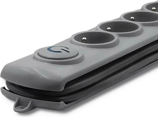 Kasë Qoltec 50168 me 8 dalje, Quick Switch, 3m, Gri