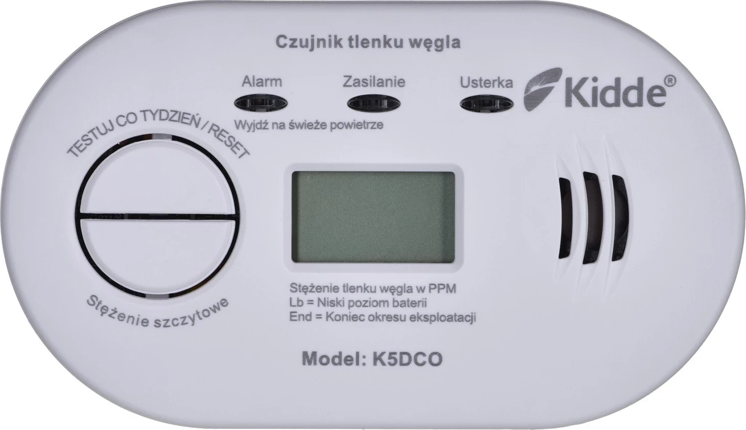 Detektor Kidde K5DCO për monoksid karboni, i bardhë