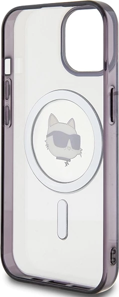 Mbështjellës Karl Lagerfeld KLHMP15MHCHNOTK për iPhone 15 Plus 6.7", transparent, MagSafe