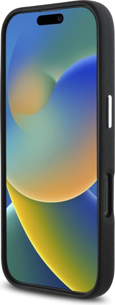 Mbështjellës Karl Lagerfeld Saffiano Full Wrapped Elongated Metal Logo MagSafe për iPhone 16 Pro Max, Zi