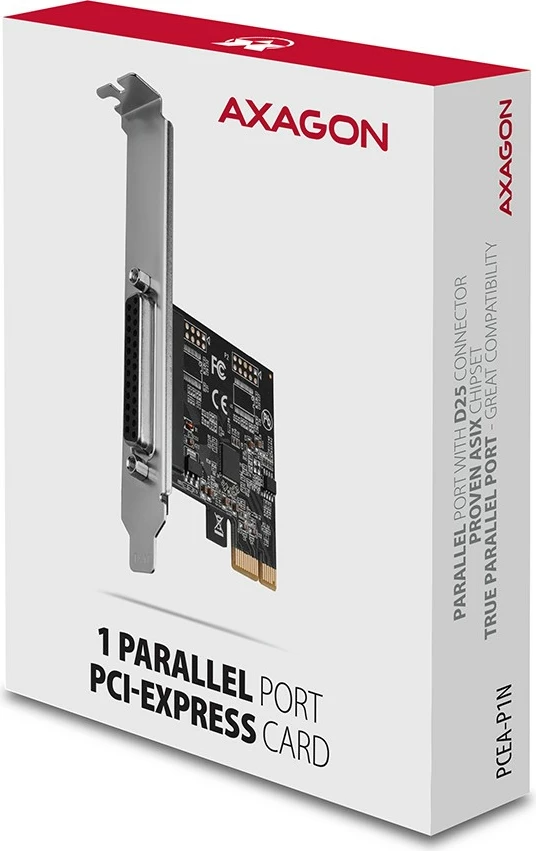 Kartë zgjerimi AXAGON PCEA-P1N, 1x LPT paralel, PCIe, me set standard & low profile