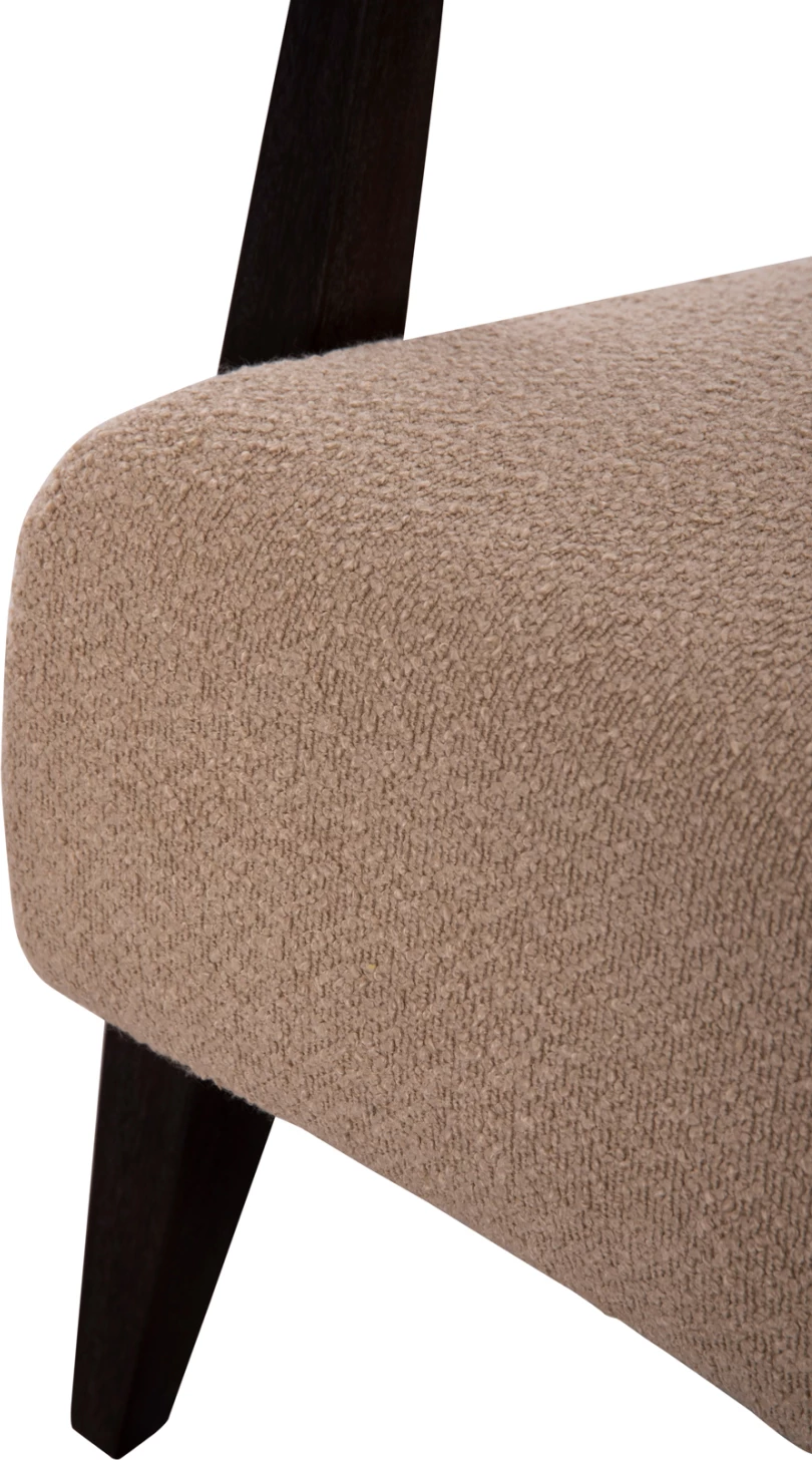 Fotelje Cynthia, dru mahogany i zi, jastëk krem, 65x75x60Hcm