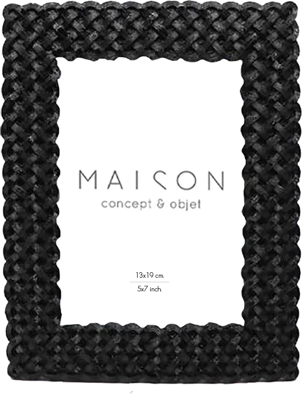 Kornizë foto Tresser, polirezina, ngjyrë e zezë matte, 21x8.6x19.8cm