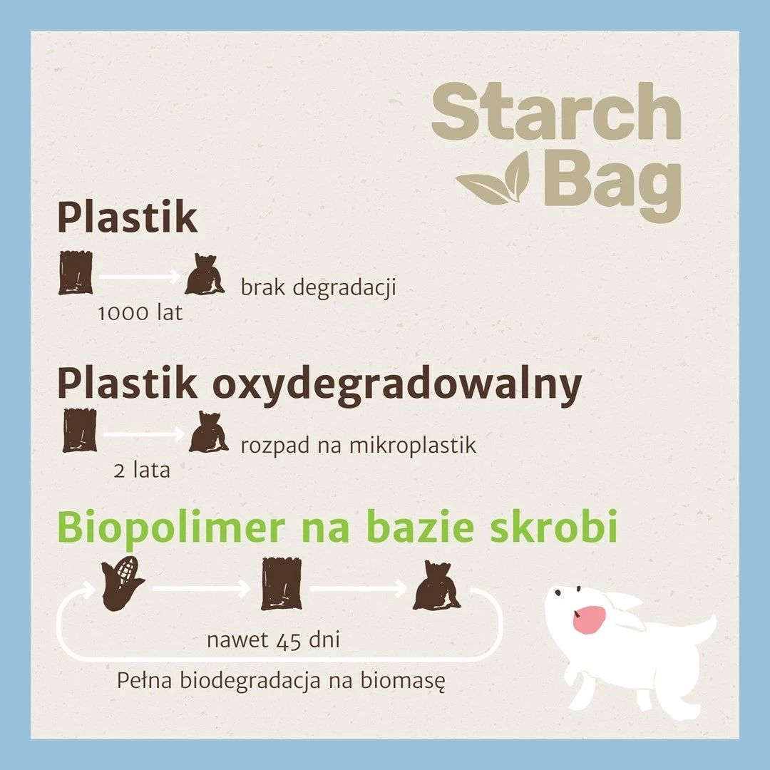 Qese kompostuese Starch Bag, 8x15 copë, Lila