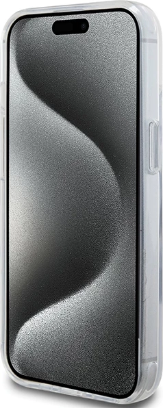 Mbështjellës Karl Lagerfeld KLHMP15SHMRSCHH për iPhone 15 6.1", me unazë Ring Stand, MagSafe, Bardhë