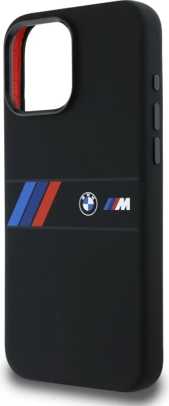 Mbështjellës BMW Silicone Middle Stripe MagSafe për iPhone 16 Pro Max, i zi