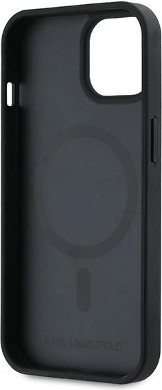 Mbështjellës Karl Lagerfeld Karl Head MagSafe për iPhone 15 Plus, i zi