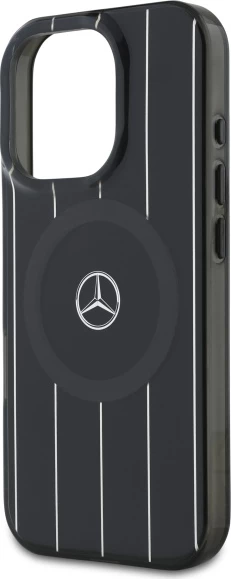 Mbështjellës Mercedes MB Double Layer Crossed Lines MagSafe për iPhone 16 Pro, Zi