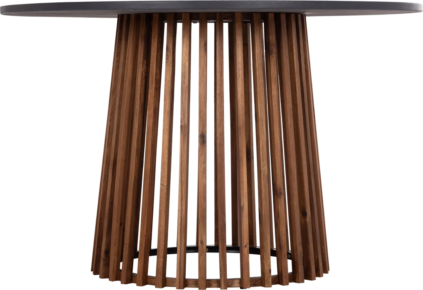 Tavolinë e rrumbullakët për jashtë, cement dhe dru akacie, CRISTOBAL FH6235, 120x77cm