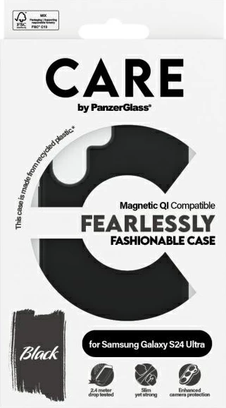 Mbështjellës PanzerGlass CARE Fashion QI për Samsung Galaxy S24 Ultra, Zi