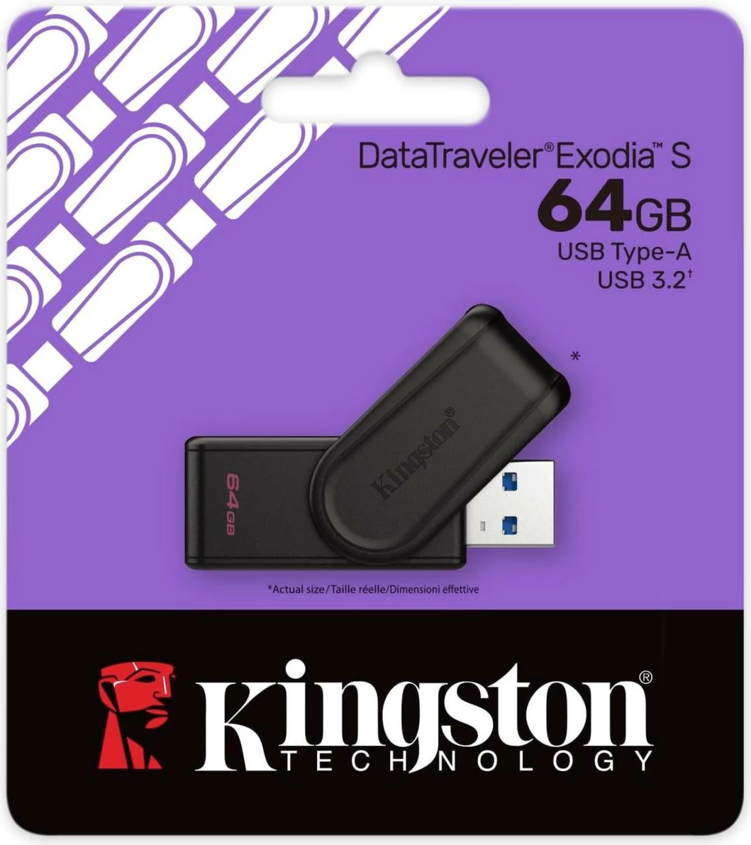 USB Kingston DataTraveler Exodia S 64GB, USB 3.2, zi