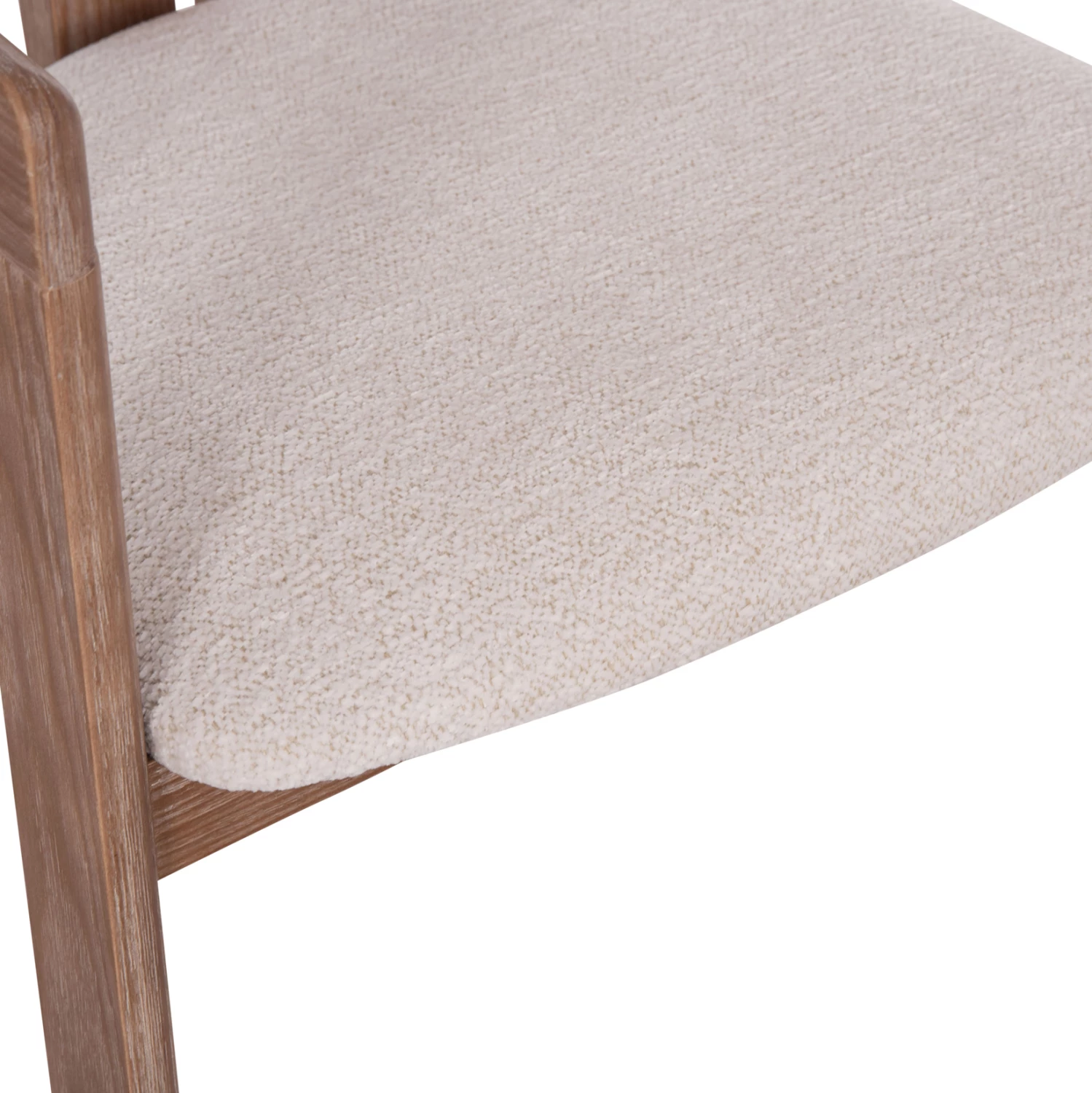 Karrige ngrënieje KALL, set prej 2 copë, tekstil bezhë, dru i bardhë mat, 56x45x73cm