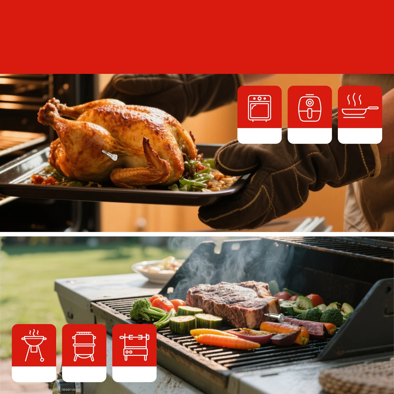 termometër kuzhine, Meatmeet, X Pro, Bluetooth + WiFi, saktësi ±0.1°C, IP69, 2 sonda pa tela, e zezë, set me 2 sonda