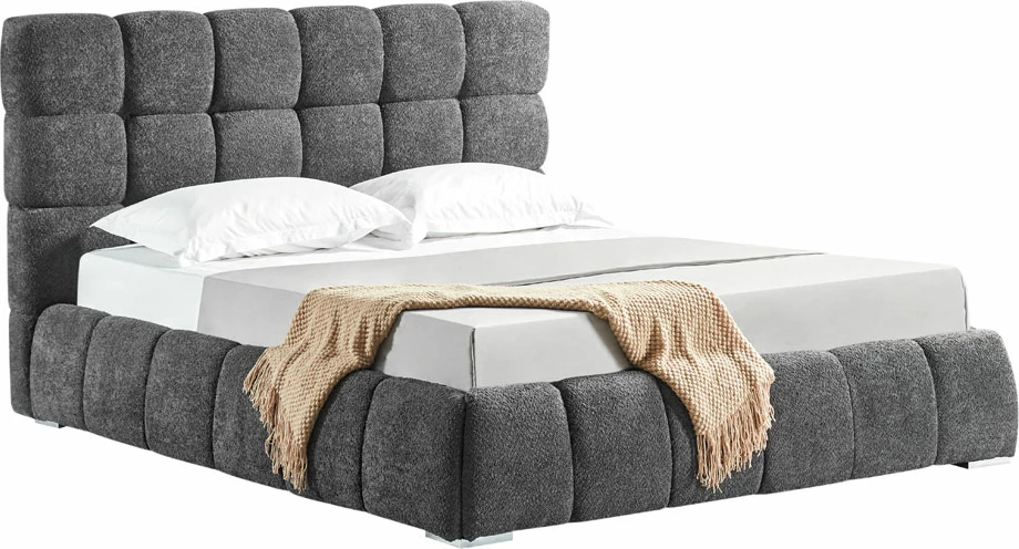 Krevat Puffy për dyshek 160x200cm, ngjyrë gri, 228x188x120