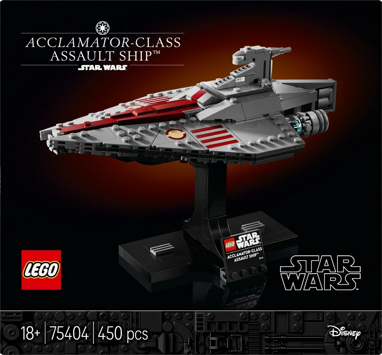 Set LEGO Star Wars Acclamator-class Assault Cruiser 75404, 450 pjesë, plastikë