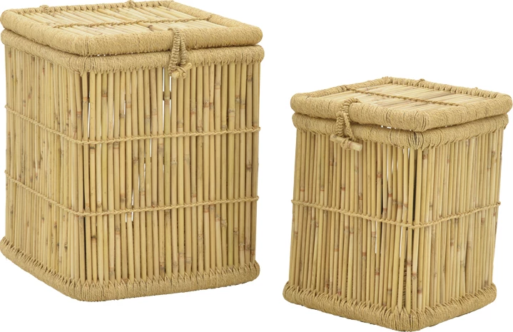 Shportë rrobash Dremia Inart set 2 copë bambu natyrale