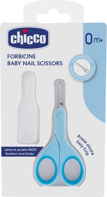 Gërshërë për thonj për bebe Chicco me mbulesë 0m+ blu, 1 copë