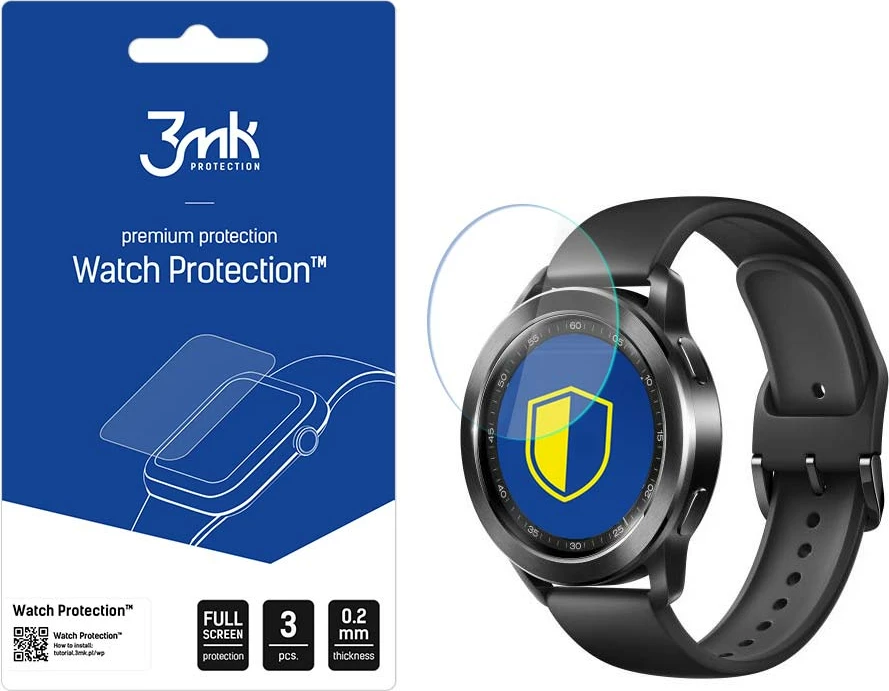 Xham mbrojtës për smartwatch 3mk Protection FlexibleGlass Lite për Xiaomi Watch S3, 3 copë