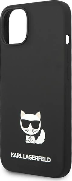 Mbështjellës Karl Lagerfeld KLHCP14MSLCTBK për iPhone 14 Plus 6.7", silikon, Choupette, zi