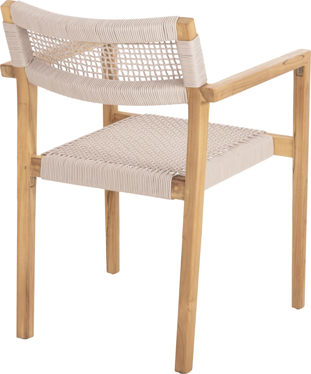 Karrige CHARLOTTE FH9637.07 dru TEAK natyral & litar bezhë 58x61x81Hcm