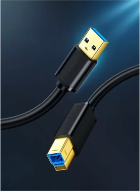 kabllo printeri USB 3.0 në USB-B UGREEN 10372, 2m, 5Gbps, e zezë