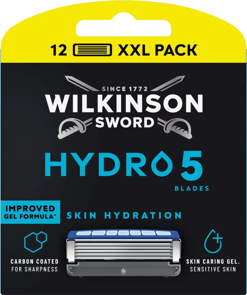 Cartridge për brisk rroje Wilkinson Hydro 5 Skin XXL Hydration për burra 12 copë