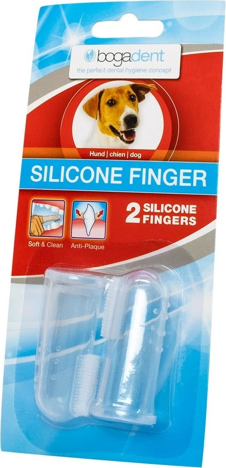 Mbështjellës silikoni për gishta bogar Bogadent, për pastrim dhëmbësh, 2 copë