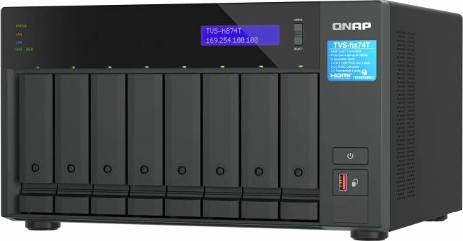 server NAS QNAP TVS-h874T-i7-32G, 8-bay, 32GB RAM DDR4, Thunderbolt 4, 2.5GbE, i zi