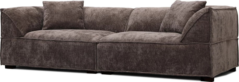 Divan Ruler, 3 vende, ngjyrë kafe, 243x101x69cm