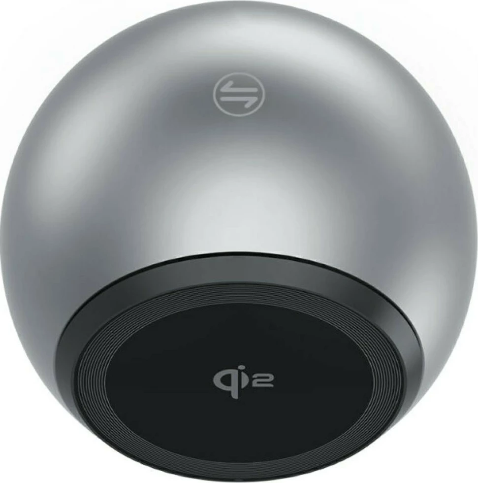 Stacion karikimi induktiv 3‑në‑1, 4smarts, ChargeBot Sound Qi2 4SM000032, Qi2 15 W, altoparlant i integruar, USB‑C, gri