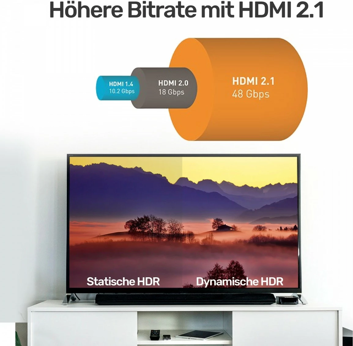 Kabllo HDMI Unitek C138W, 2m, Ultra High Speed, 8K, 120Hz, Zezë/Argjend