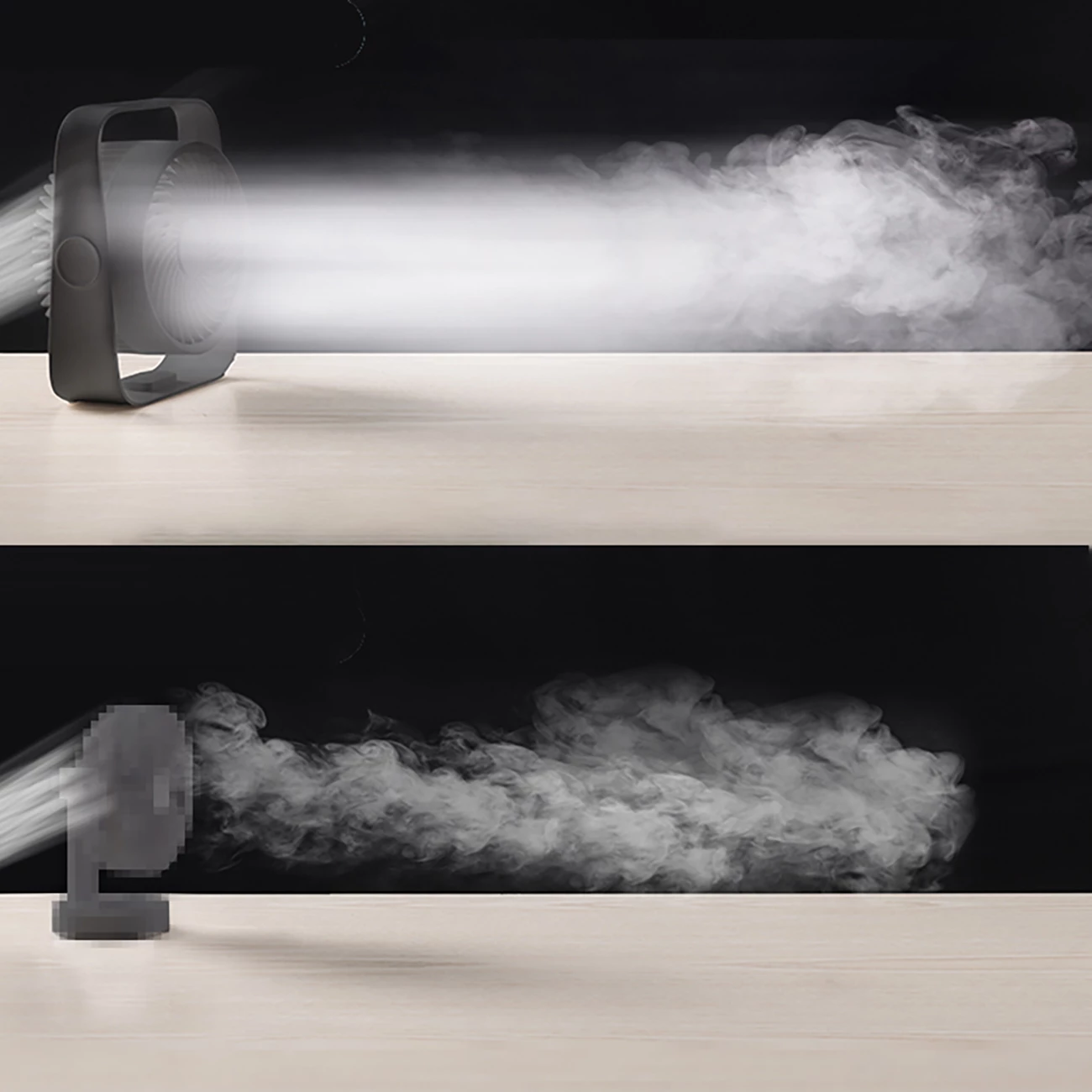 Ventilator tavoline Rtako WD0Y6S me dy impelerë, 3600 mAh, i zi