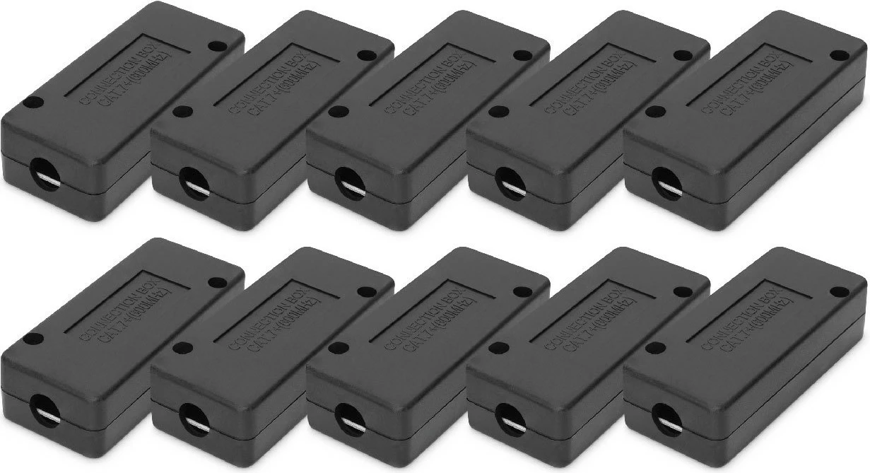 Kuti lidhëse Digitus CAT 7, 10 copë, ABS, e zezë