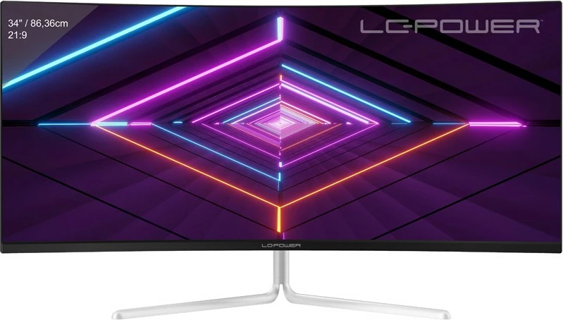 Monitor LC-Power LC-M34-UWQHD-100-C-V3, 34", UltraWide Quad HD, 100Hz, i bardhë