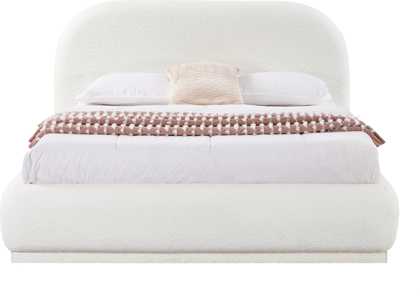 Krevat dopio me hapësirë për depo, stof CHENILLE i bardhë, NOCTIS CD726.02, dyshek 160x200cm