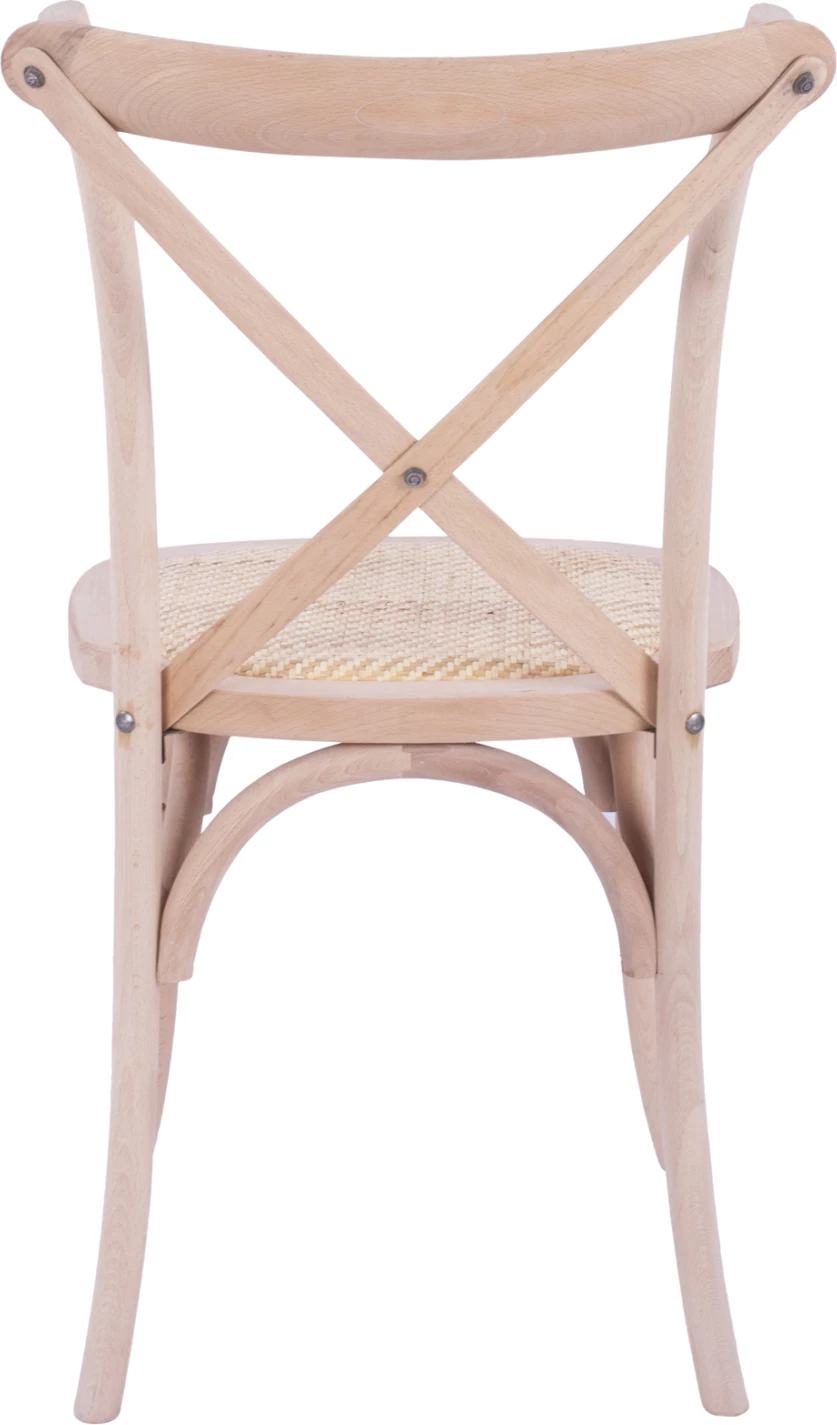 Karrige Owen prej druri, e grumbullueshme, prej druri ahu, e papërpunuar, me shpinë të kryqëzuar, FH8575.20, 45x55,5x90 cm