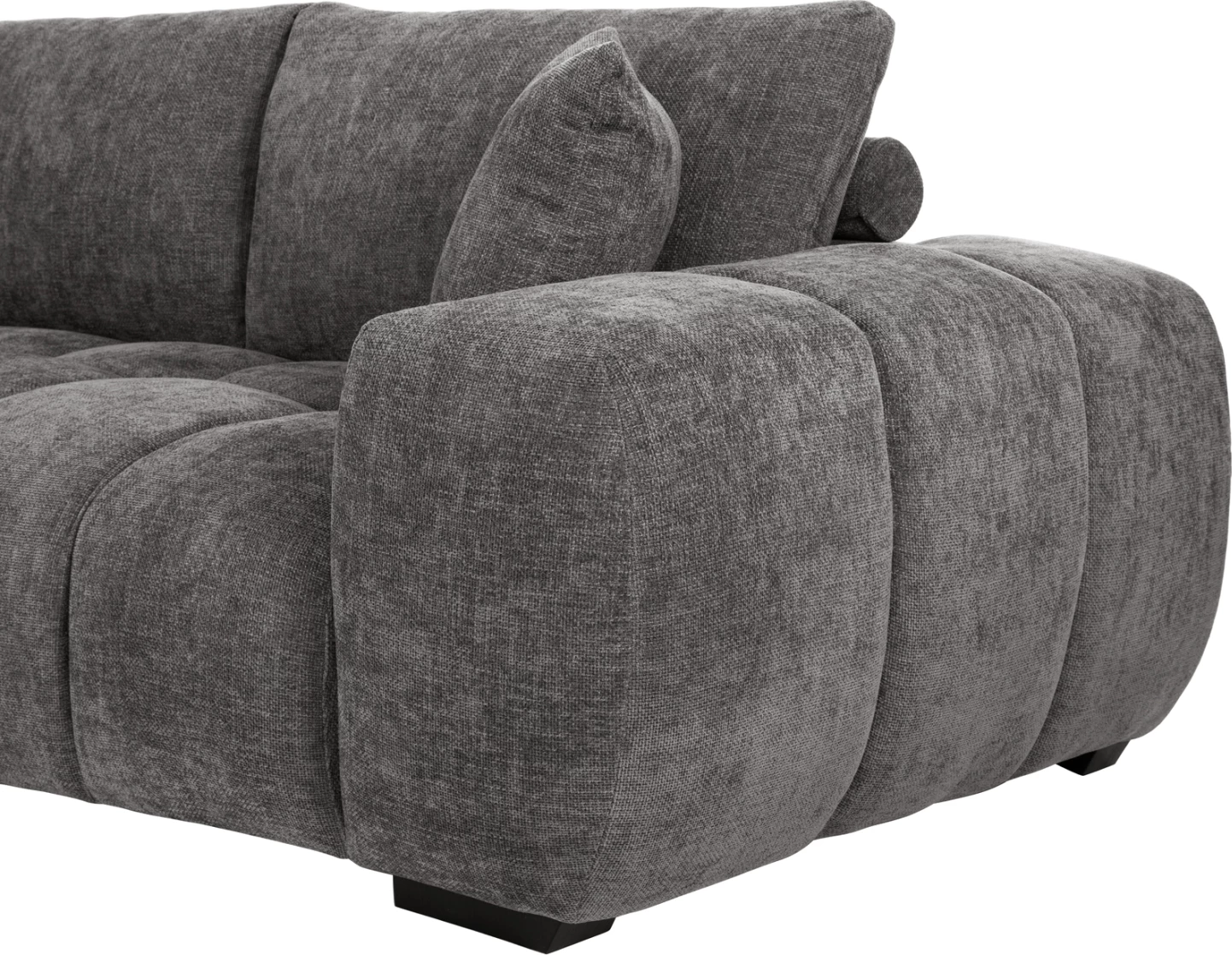 Këndi i divanit (majtas) COVEN FH3266.03L, pëlhurë gri e errët, 298x102-208x85H cm