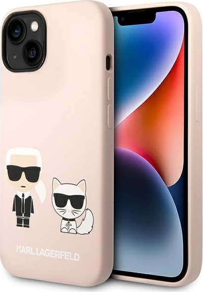 Mbështjellës Karl Lagerfeld KLHMP14SSSKCI për iPhone 14, 6.1", silikon, MagSafe, rozë e çelët