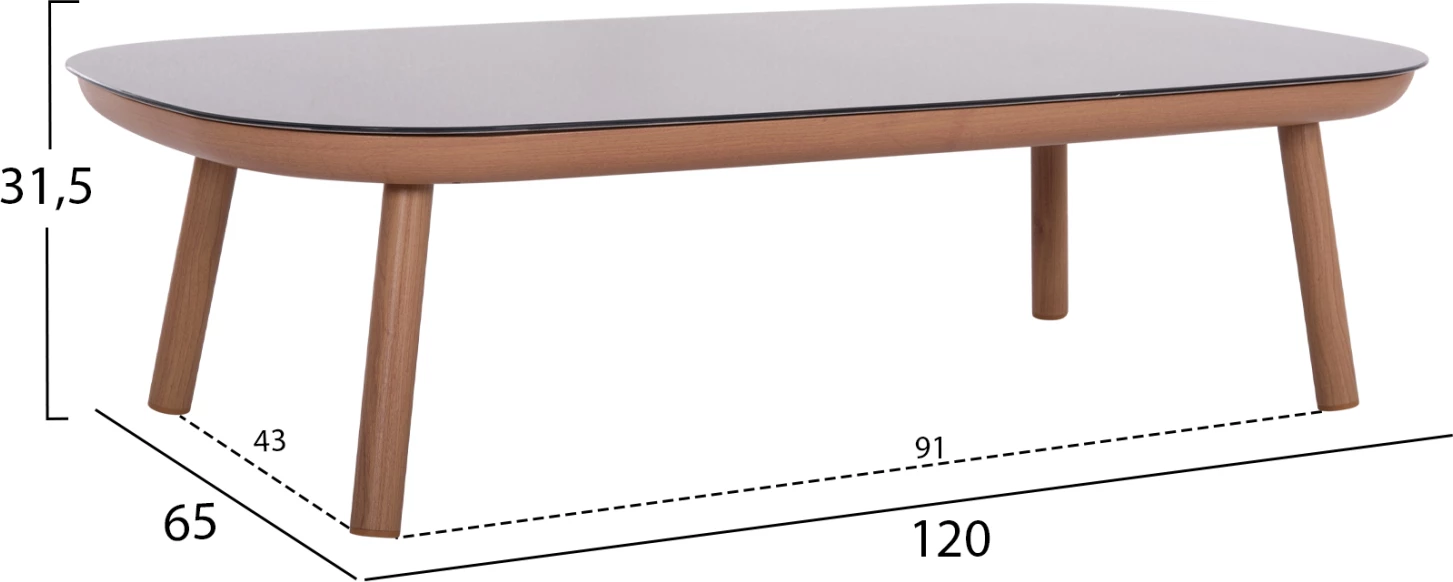 Set lounge për jashtë, 5 pjesë, KROM FH6360.02, alumin, litar, tavolinë me xham 3D