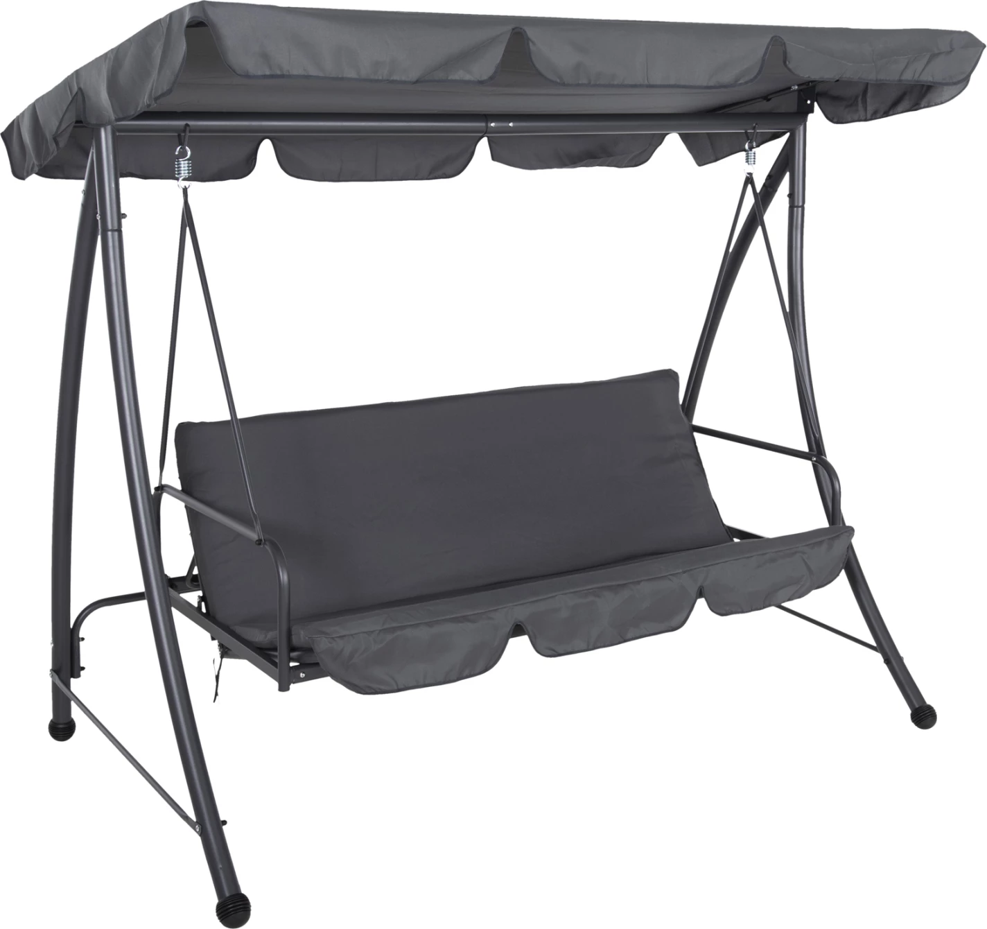 Shilte për verandë 3-vendëshe me diellore, LIKID, FH5980.01, metal dhe pëlhurë, gri, 200x120x164H cm