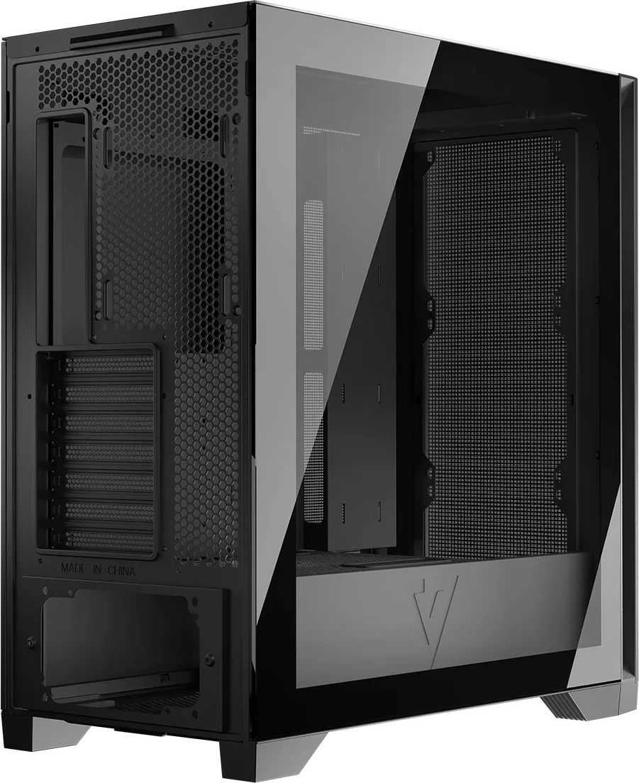 Kasë MODECOM Volcano Expanse S midi tower ATX/ITX/micro ATX pa ventilatorë xham i temperuar USB-C ARGB e zezë
