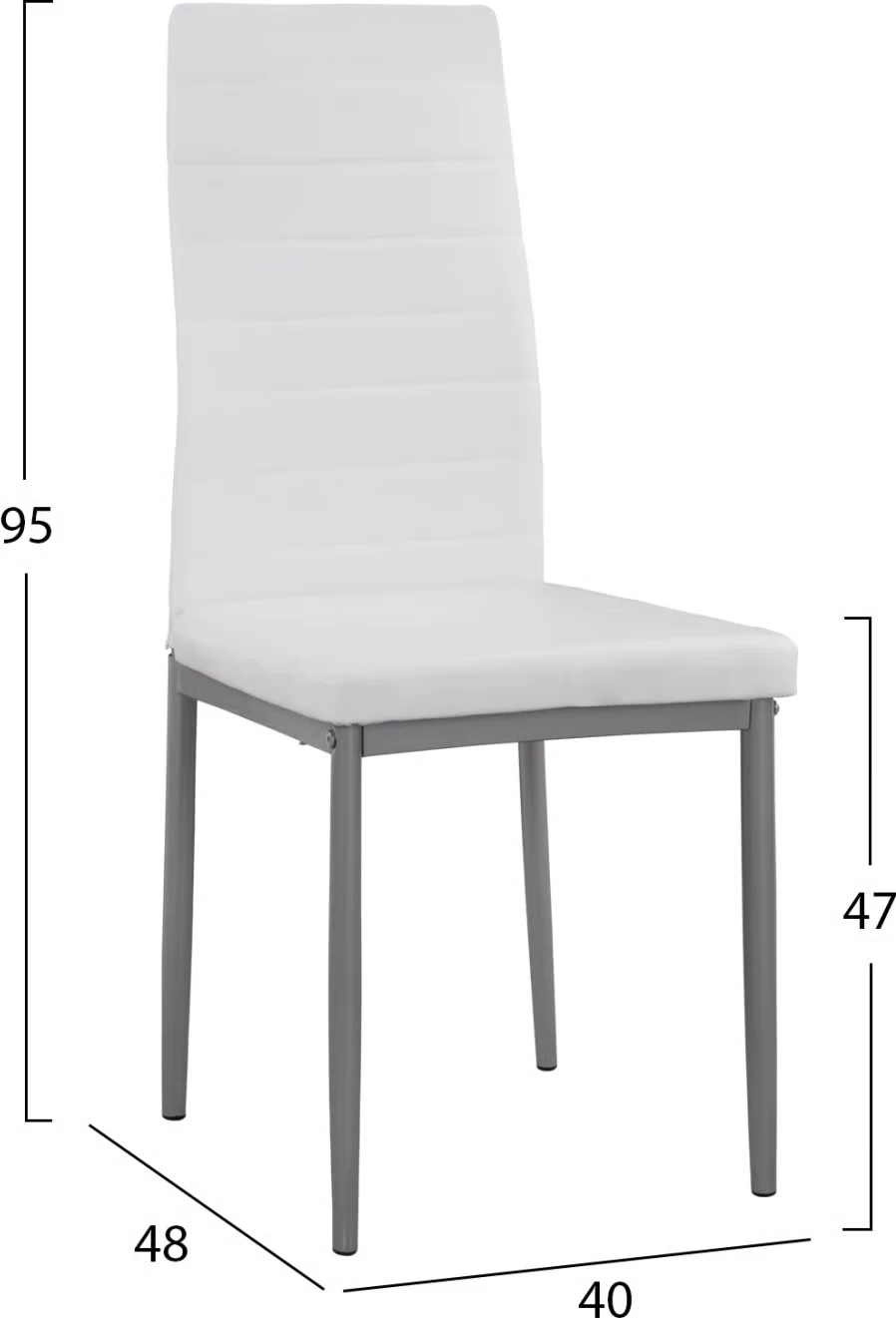 Karrige kuzhine Lady FH0037.11, 40x48x95 cm, set 4 copë, të bardha