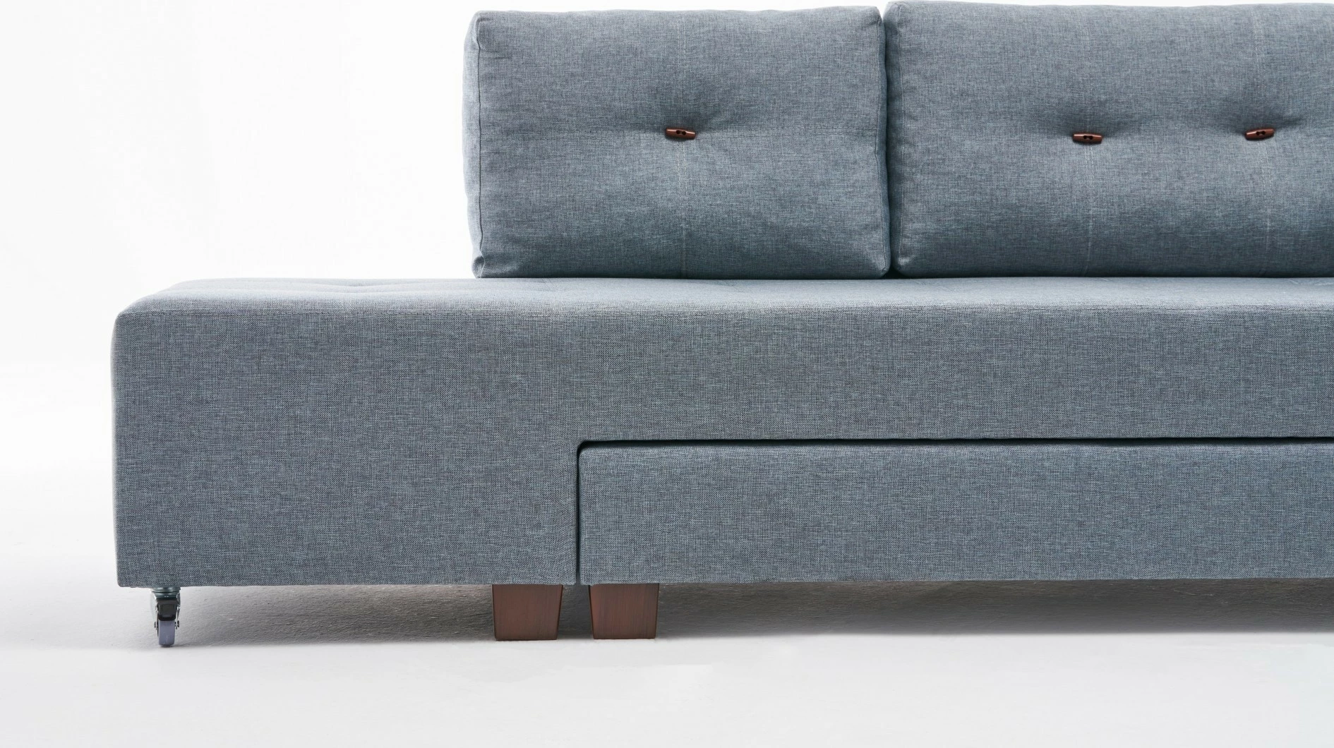 Kënd divan-krevat Atelier del Sofa, kënd Manama majtas, ngjyrë kaltër e çelët