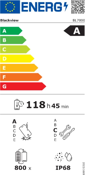 Celular BLACKVIEW BL7000 8/256GB 5G rugged, 6.78\" 120Hz, 7500mAh, NFC, portokalli