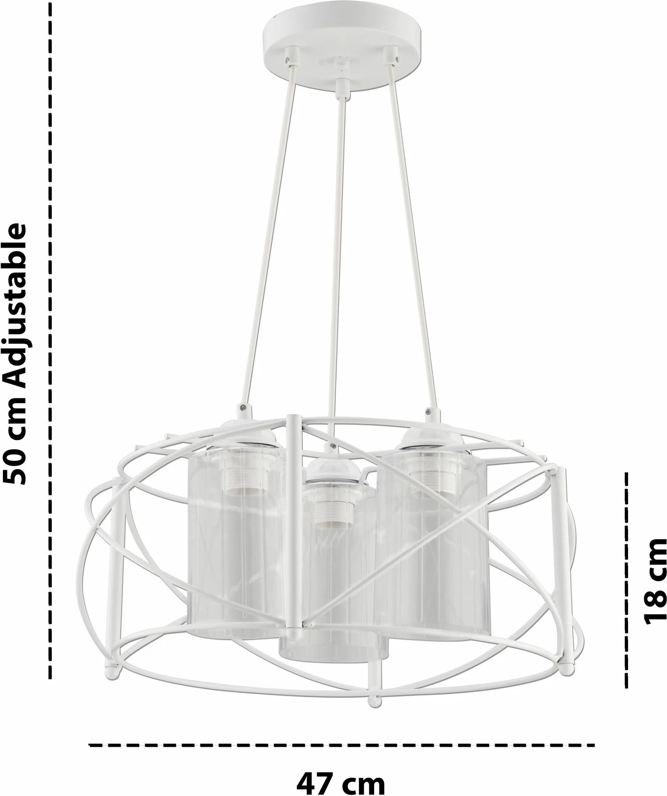 Llambë tavani Opviq, xham Dratkruh, e bardhë, transparente