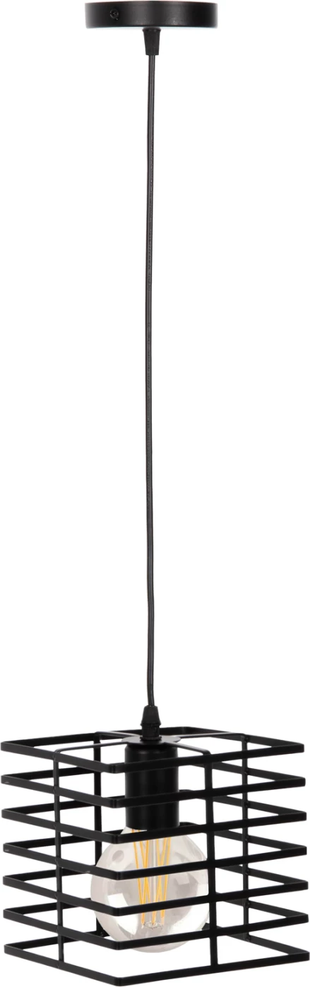 Llambë varëse tavani, kapak metali i zi, FH4131, 16x16x124H cm